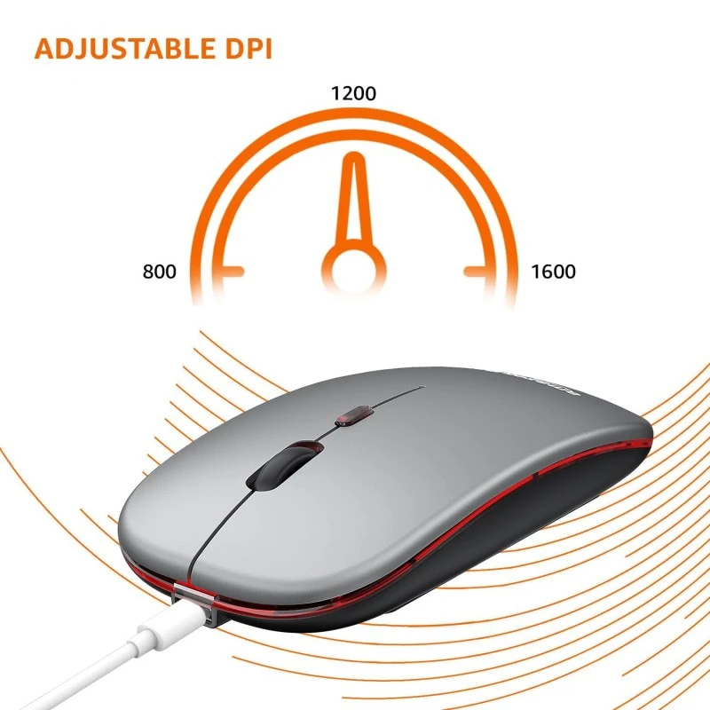 amazon basics 2.4GHz Wireless + Bluetooth 5.1 Mouse, Multi-Device Dual Mode Slim Rechargeable Silent Click Buttons Wireless Bluetooth Mouse, 3 Adjustable DPI amazon basics 2.4GHz Wireless + Bluetooth 5.1 Mouse, Multi-Device Dual Mode Slim Rechargeable Silent Click Buttons Wireless Bluetooth Mouse, 3 Adjustable DPI