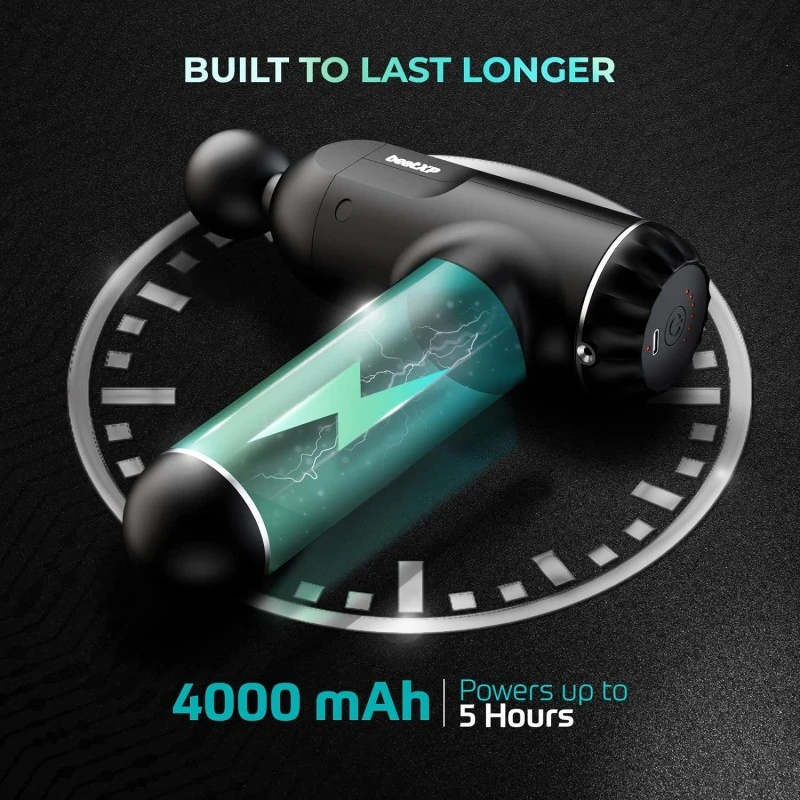 beatXP Bolt Deep Tissue Massage Gun | Percussion Muscle Massager for Full Body Pain Relief of Neck, Shoulder, Back, Foot for Men & Women Up to 1 Year Warranty by beatXP (Black) beatXP Bolt Deep Tissue Massage Gun | Percussion Muscle Massager for Full Body Pain Relief of Neck, Shoulder, Back, Foot for Men & Women Up to 1 Year Warranty by beatXP (Black)