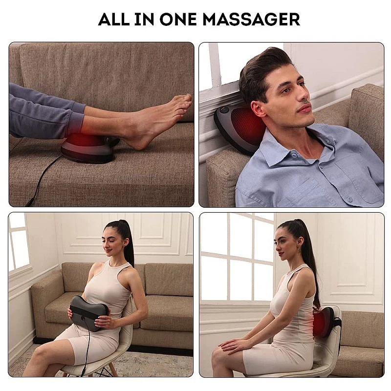 beatXP Deep Heal Pillow Shiatsu Infrared Heat Therapy Massager with 3 Mode Settings | Deep Tissue Massager for Shoulder, Neck and Back Pain Relief beatXP Deep Heal Pillow Shiatsu Infrared Heat Therapy Massager with 3 Mode Settings | Deep Tissue Massager for Shoulder, Neck and Back Pain Relief