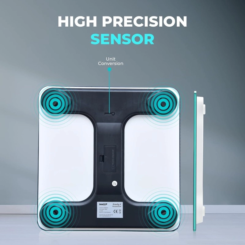 beatXP Gravity Flora Digital Weight Machine For Body Weight with Thick Tempered Glass, Best Bathroom Weighing Scale with LCD Display - 2 Year Warranty