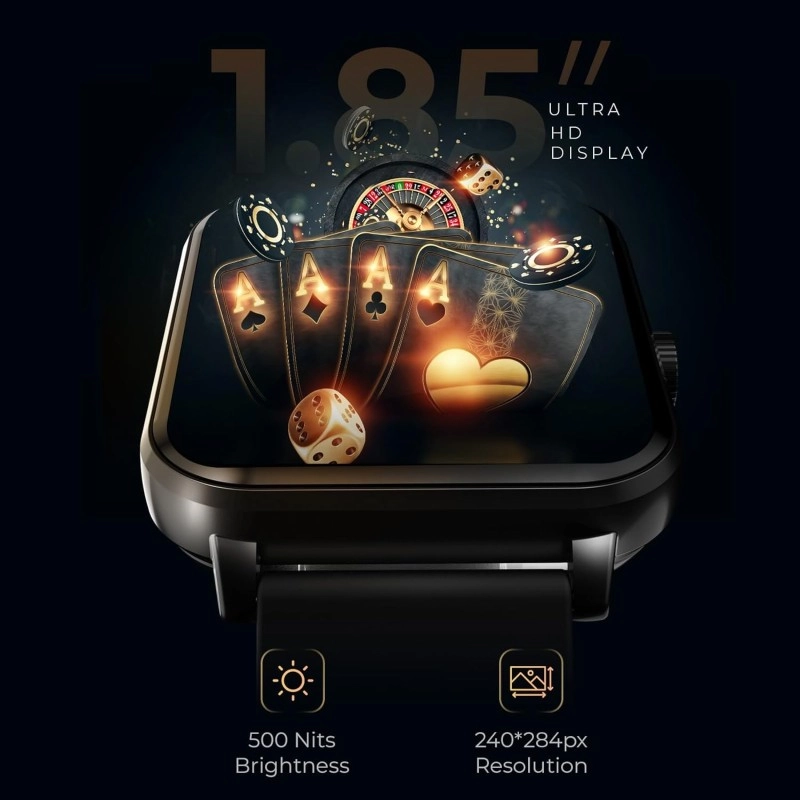 beatXP Marv Ace 1.85” HD Display Bluetooth Calling Smart Watch, Rotary Crown, 240 * 284px, 500 Nits, 60Hz Refresh Rate, 100+ Sports Modes (Black) beatXP Marv Ace 1.85” HD Display Bluetooth Calling Smart Watch, Rotary Crown, 240 * 284px, 500 Nits, 60Hz Refresh Rate, 100+ Sports Modes (Black)