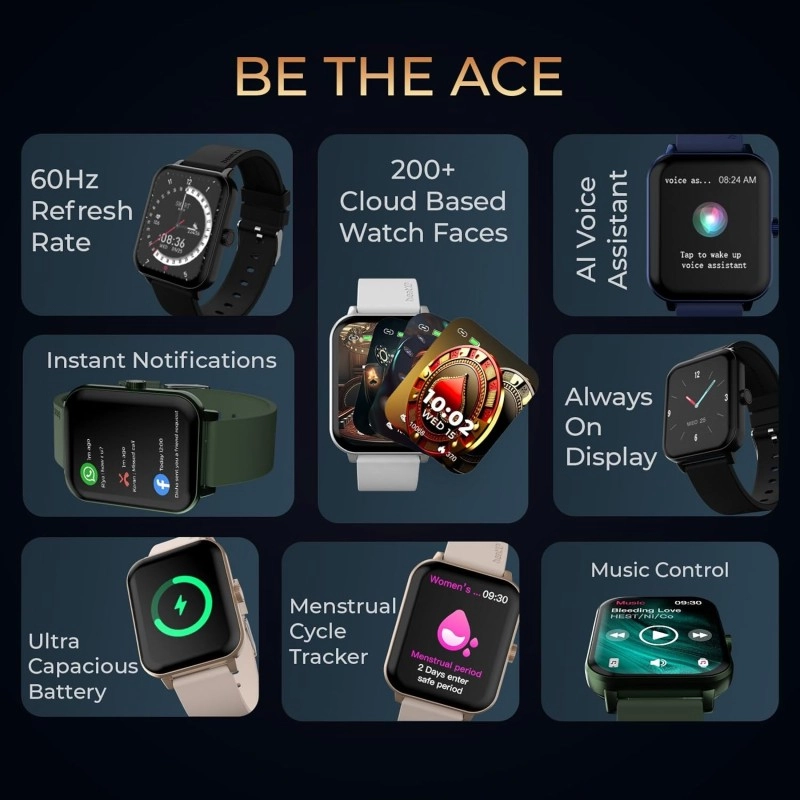 beatXP Marv Ace 1.85” HD Display Bluetooth Calling Smart Watch, Rotary Crown, 240 * 284px, 500 Nits, 60Hz Refresh Rate, 100+ Sports Modes (Black) beatXP Marv Ace 1.85” HD Display Bluetooth Calling Smart Watch, Rotary Crown, 240 * 284px, 500 Nits, 60Hz Refresh Rate, 100+ Sports Modes (Black)