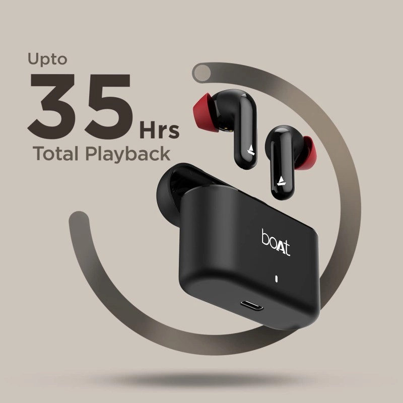 boAt Airdopes 175 True Wireless Earbuds with Quad Mics, 35H Playtime (Active Black) boAt Airdopes 175 True Wireless Earbuds with Quad Mics, 35H Playtime (Active Black)
