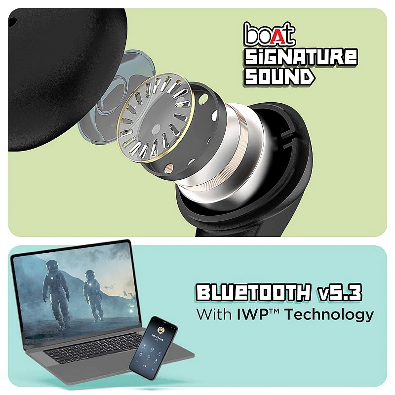 boAt Airdopes 190 True Wireless Earbuds for Gaming, 40H Playtime Black Sabre boAt Airdopes 190 True Wireless Earbuds for Gaming, 40H Playtime Black Sabre