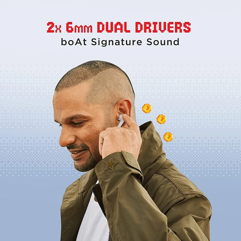 boAt Airdopes 191G True Wireless Earbuds with Quad Mics, for Gaming, 2x6mm Dual Drivers, 30H Playtime (White Siberia) boAt Airdopes 191G True Wireless Earbuds with Quad Mics, for Gaming, 2x6mm Dual Drivers, 30H Playtime (White Siberia)