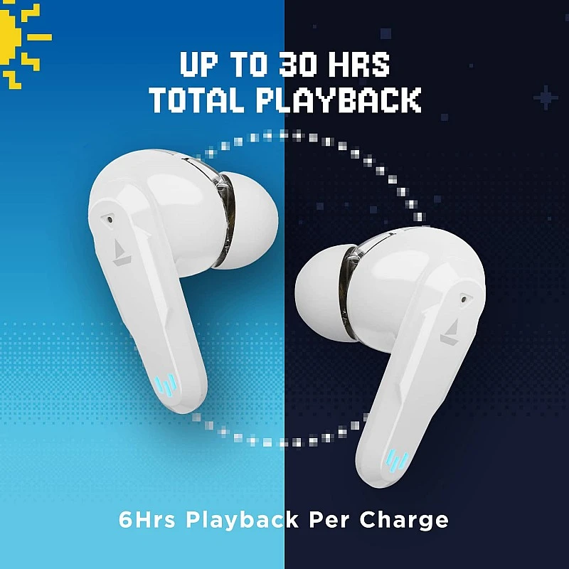 boAt Airdopes 191G True Wireless Earbuds with Quad Mics, for Gaming, 2x6mm Dual Drivers, 30H Playtime (White Siberia) boAt Airdopes 191G True Wireless Earbuds with Quad Mics, for Gaming, 2x6mm Dual Drivers, 30H Playtime (White Siberia)