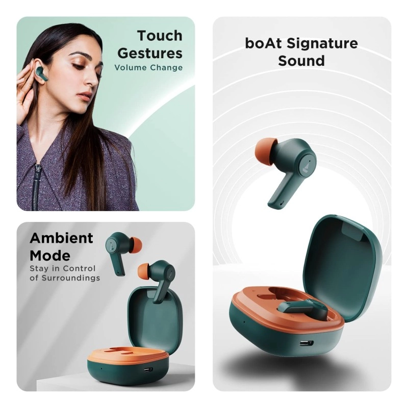 boAt Airdopes 413ANC True Wireless in Ear Earbuds with Hybrid ANC, 2 Mics boAt Airdopes 413ANC True Wireless in Ear Earbuds with Hybrid ANC, 2 Mics