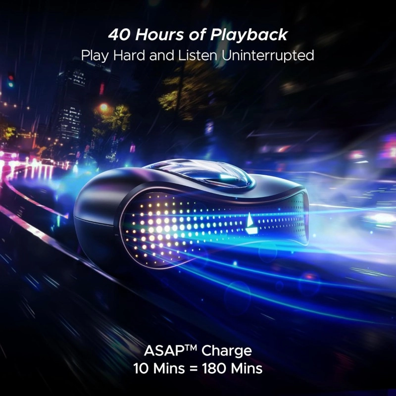 boAt Airdopes Drift TWS in Ear Earbuds, 40hrs Playback, Beast Mode(40ms Latency), 4 Mics with ENx, Car-Shaped ID with RGB LEDs, ASAP Charge, IWP Tech, BT v5.4 & IPX4 Resistance