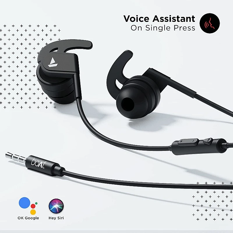 boAt Bassheads 242 in Ear Wired Earphones with Mic Active Black