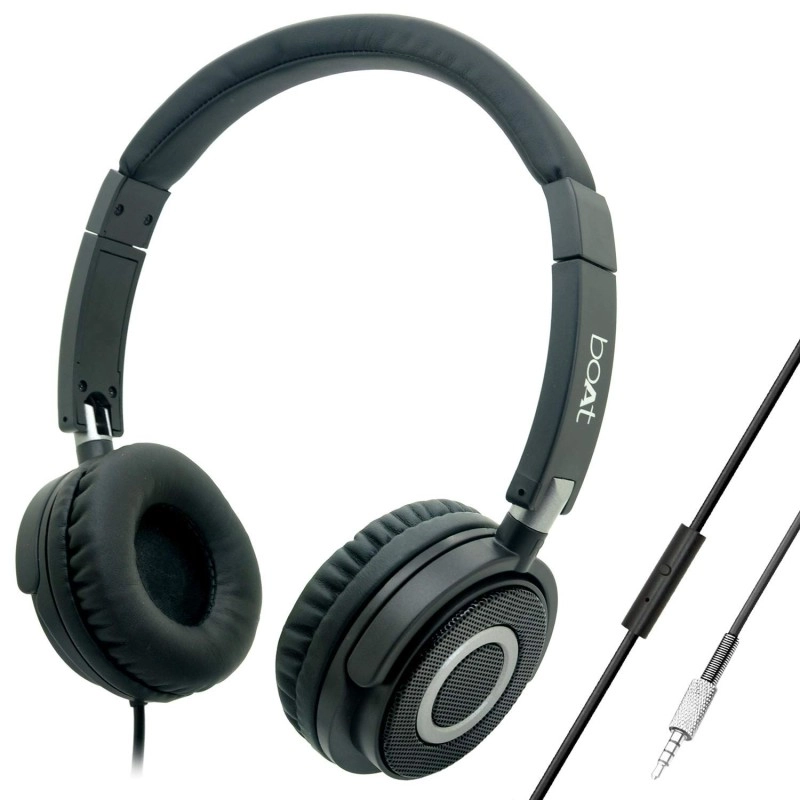 BoAt Bassheads 900 Wired On Ear Headphones with Mic Carbon Black BoAt Bassheads 900 Wired On Ear Headphones with Mic Carbon Black