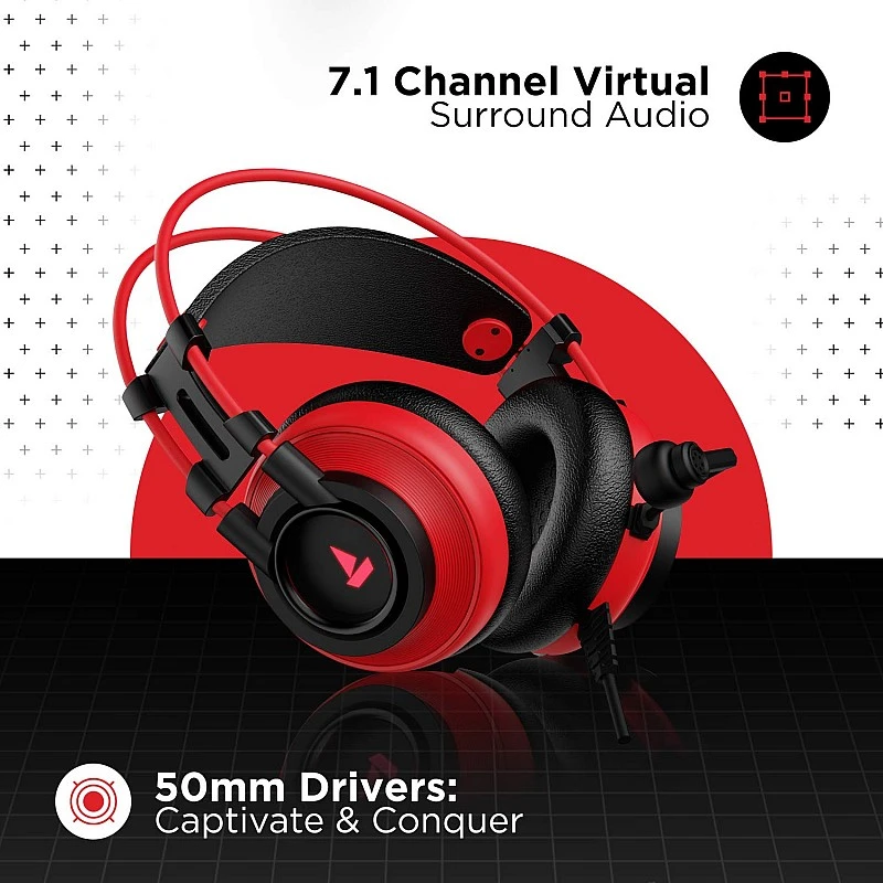 boAt Immortal-IM-200-(7.1) Wired Channel USB Gaming Headphone with RGB Breathing LEDs 50mm Drivers Raging (Red) boAt Immortal-IM-200-(7.1) Wired Channel USB Gaming Headphone with RGB Breathing LEDs 50mm Drivers Raging (Red)