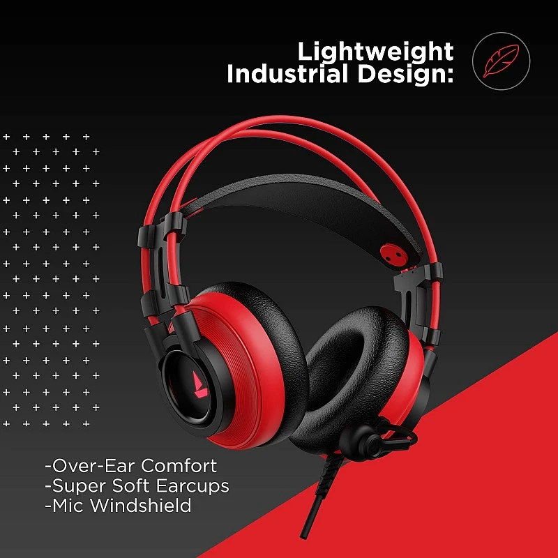 boAt Immortal-IM-200-(7.1) Wired Channel USB Gaming Headphone with RGB Breathing LEDs 50mm Drivers Raging (Red) boAt Immortal-IM-200-(7.1) Wired Channel USB Gaming Headphone with RGB Breathing LEDs 50mm Drivers Raging (Red)