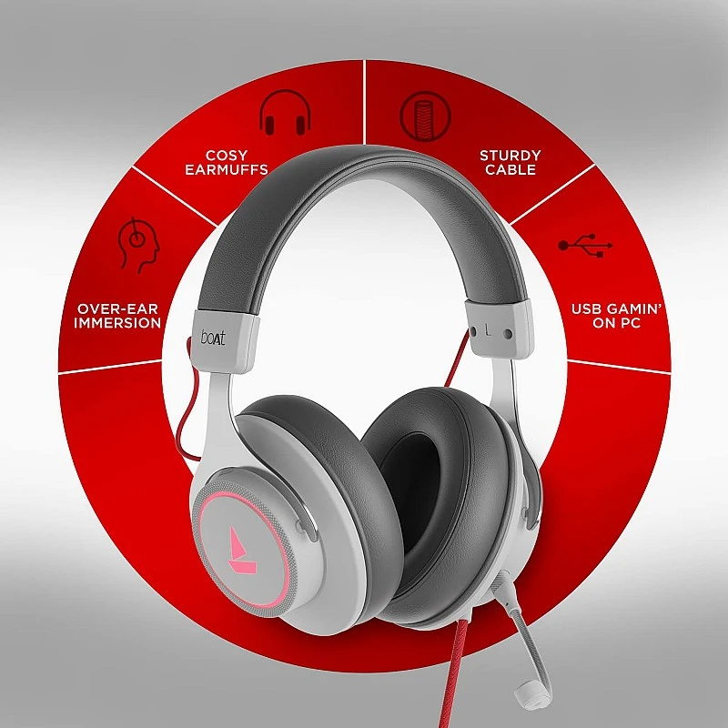boAt Immortal IM1000D Dual Channel Wired Gaming Headphones with Dolby White Sabre boAt Immortal IM1000D Dual Channel Wired Gaming Headphones with Dolby White Sabre