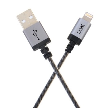 boAt LTG 500 Apple MFI Certified for iPhone, iPad and iPod 2Mtr Data Cable(Space Grey)