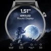 boAt Lunar Embrace w/Vibrant 1.51" (3.8 cm) AMOLED Display,Premium Metal Design, Functional Crown, 100+ Sports Mode, Animated Watch Faces, Built-in Games, Smart Watch for Men & Women(Steel Grey)