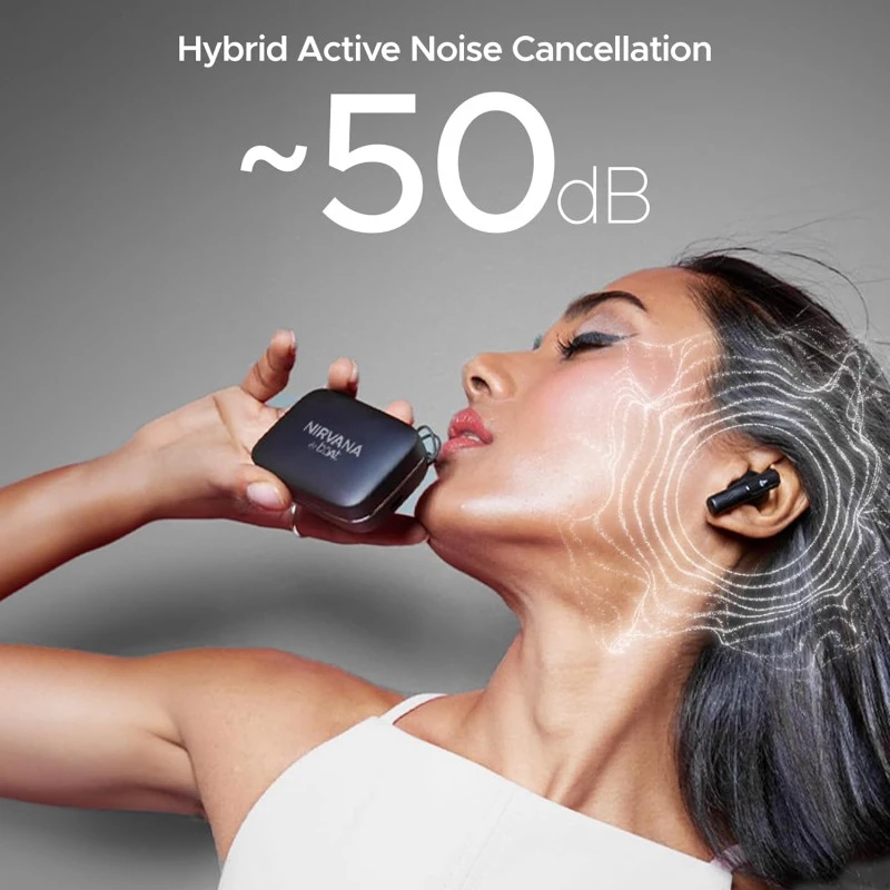 boAt Nirvana Ivy, 50dB Hybrid Active Noise Cancellation, 360º Spatial Audio,Fast Charge,App Support, 50Hrs Battery, v5.3 Bluetooth Earbuds, TWS Ear Buds Wireless Earphones with mic (Gunmetal Black) boAt Nirvana Ivy, 50dB Hybrid Active Noise Cancellation, 360º Spatial Audio,Fast Charge,App Support, 50Hrs Battery, v5.3 Bluetooth Earbuds, TWS Ear Buds Wireless Earphones with mic (Gunmetal Black)