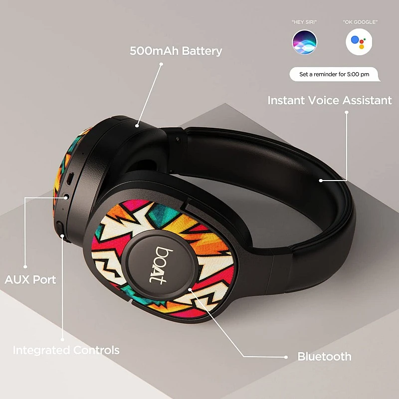 boAt Rockerz 550 Bluetooth Wireless Over Ear Headphone with Mic (Black Symphony) boAt Rockerz 550 Bluetooth Wireless Over Ear Headphone with Mic (Black Symphony)