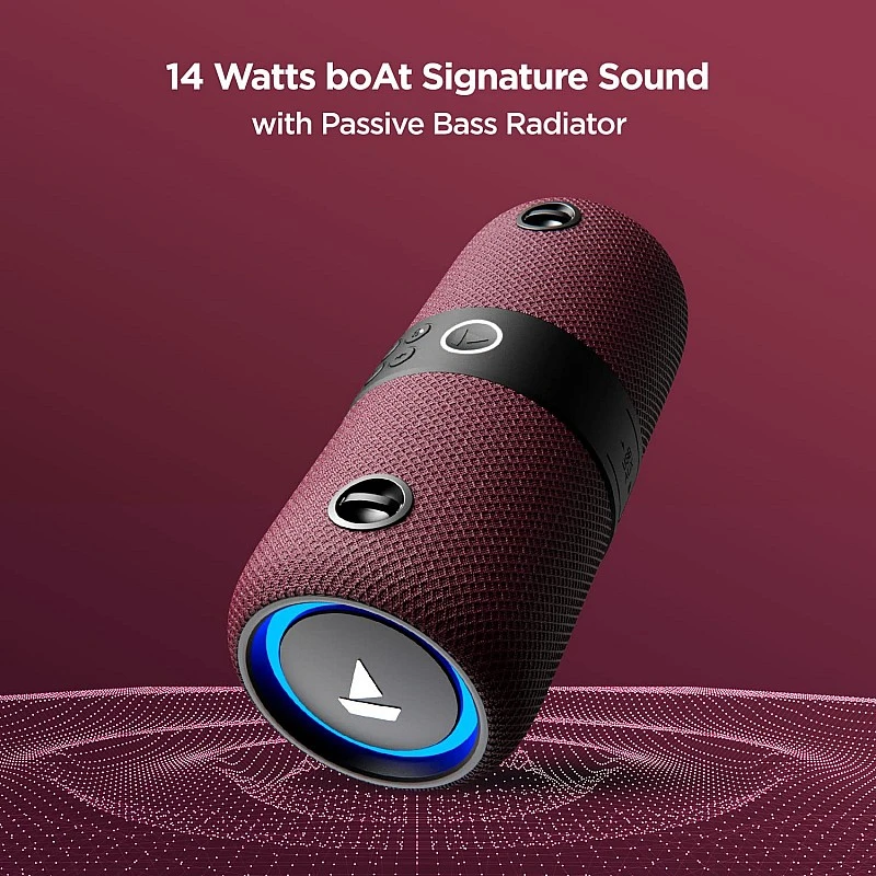 boAt Stone 1200 14W Bluetooth Speaker with Upto 9 Hours Battery, RGB LEDs, IPX7 and TWS Feature(Maroon) boAt Stone 1200 14W Bluetooth Speaker with Upto 9 Hours Battery, RGB LEDs, IPX7 and TWS Feature(Maroon)