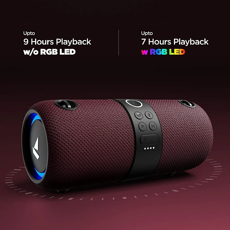 boAt Stone 1200 14W Bluetooth Speaker with Upto 9 Hours Battery, RGB LEDs, IPX7 and TWS Feature(Maroon) boAt Stone 1200 14W Bluetooth Speaker with Upto 9 Hours Battery, RGB LEDs, IPX7 and TWS Feature(Maroon)
