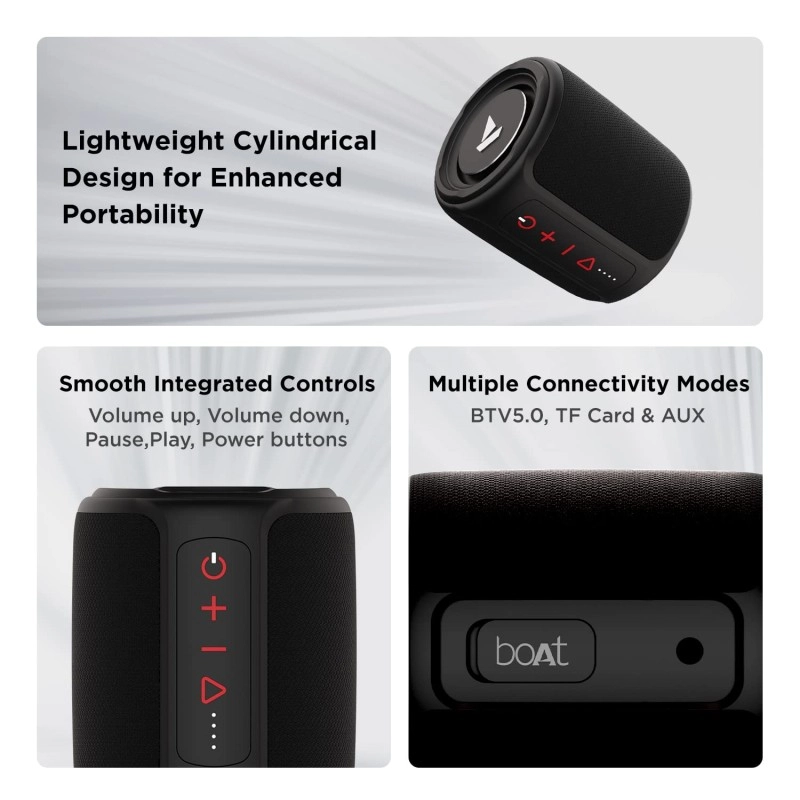 boAt Stone 352 Bluetooth Speaker with 10W, 12H Total Playtime, Multi-Compatibility Modes (Black) boAt Stone 352 Bluetooth Speaker with 10W, 12H Total Playtime, Multi-Compatibility Modes (Black)