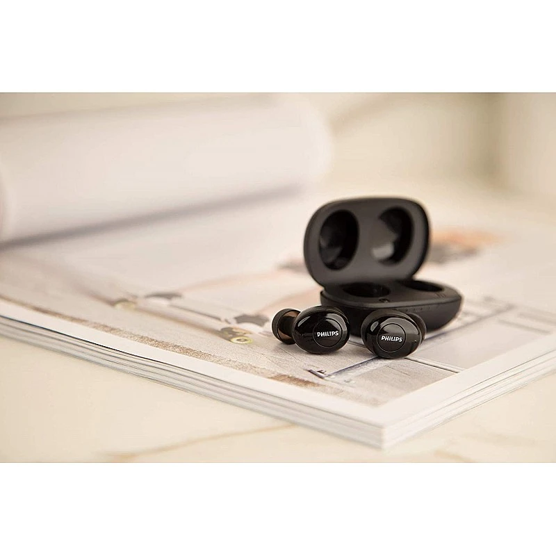 Philips Audio UpBeat TAUT102BK True Wireless TWS Black Bluetooth Earbuds (Black) Philips Audio UpBeat TAUT102BK True Wireless TWS Black Bluetooth Earbuds (Black)