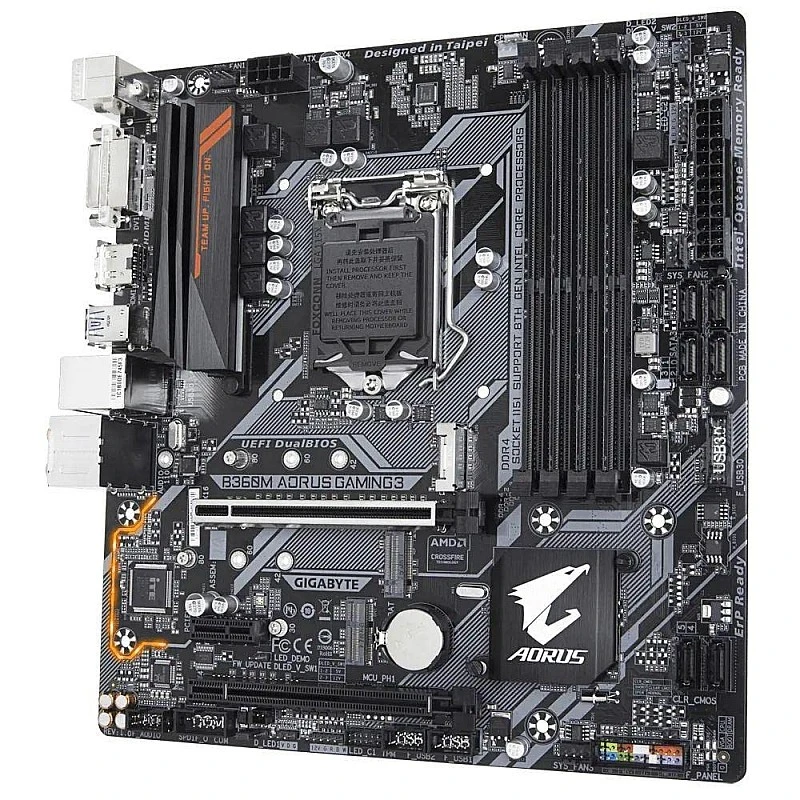Gigabyte B360M AORUS Gaming 3 Socket 1151/H370/DDR4/S-ATA Motherboard - Black Gigabyte B360M AORUS Gaming 3 Socket 1151/H370/DDR4/S-ATA Motherboard - Black