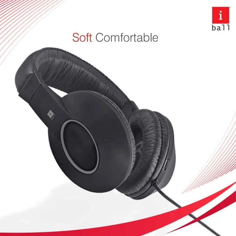 iBall Earware Rock Wired Over The Ear Headphone with Mic (Black & Grey) iBall Earware Rock Wired Over The Ear Headphone with Mic (Black & Grey)
