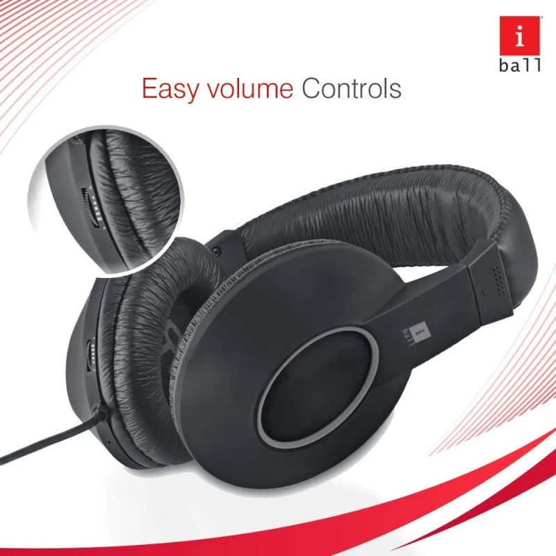 iBall Earware Rock Wired Over The Ear Headphone with Mic (Black & Grey) iBall Earware Rock Wired Over The Ear Headphone with Mic (Black & Grey)