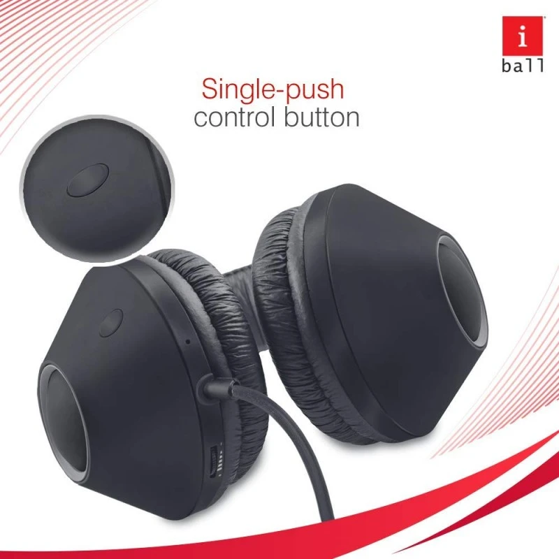 iBall Earware Rock Wired Over The Ear Headphone with Mic (Black & Grey) iBall Earware Rock Wired Over The Ear Headphone with Mic (Black & Grey)