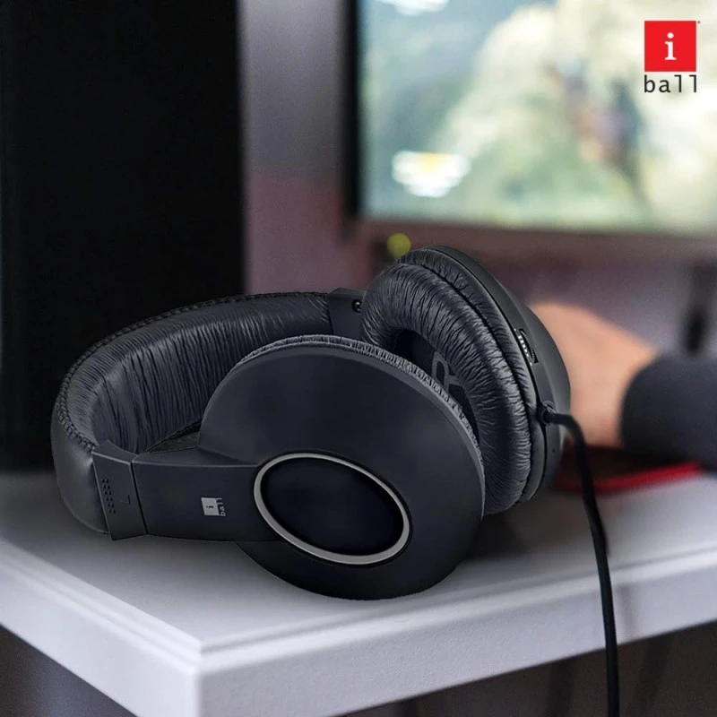 iBall Earware Rock Wired Over The Ear Headphone with Mic (Black & Grey) iBall Earware Rock Wired Over The Ear Headphone with Mic (Black & Grey)