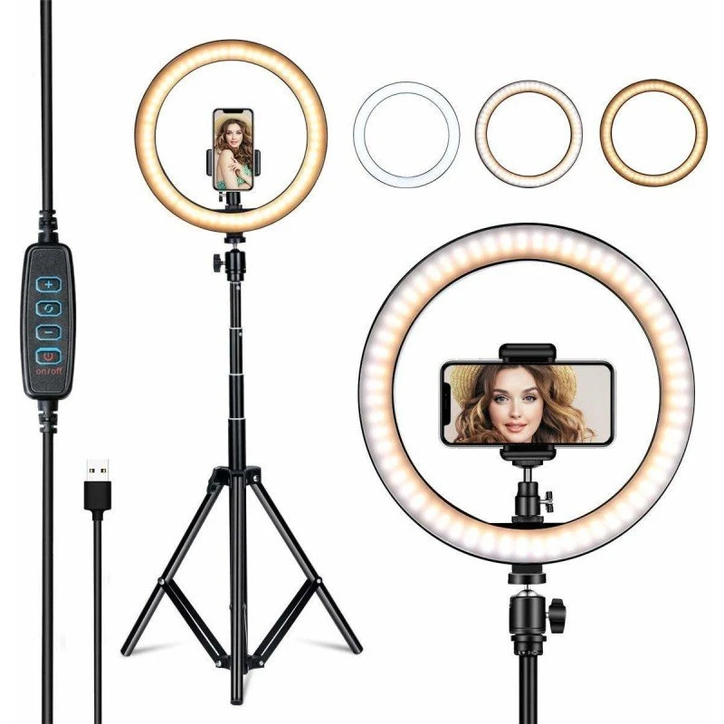 iVoltaa 10" Portable LED Ring Light only | for YouTube | Photo-Shoot | Video Shoot | Live Stream | Makeup & Vlogging | Compatible with iPhone/Android Phones & Cameras iVoltaa 10" Portable LED Ring Light only | for YouTube | Photo-Shoot | Video Shoot | Live Stream | Makeup & Vlogging | Compatible with iPhone/Android Phones & Cameras