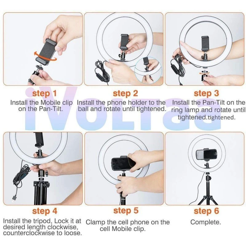 iVoltaa 10" Portable LED Ring Light only | for YouTube | Photo-Shoot | Video Shoot | Live Stream | Makeup & Vlogging | Compatible with iPhone/Android Phones & Cameras iVoltaa 10" Portable LED Ring Light only | for YouTube | Photo-Shoot | Video Shoot | Live Stream | Makeup & Vlogging | Compatible with iPhone/Android Phones & Cameras