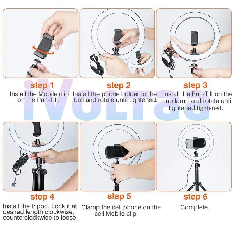 iVoltaa 10" Portable LED Ring Light only | for YouTube | Photo-Shoot | Video Shoot | Live Stream | Makeup & Vlogging | Compatible with iPhone/Android Phones & Cameras iVoltaa 10" Portable LED Ring Light only | for YouTube | Photo-Shoot | Video Shoot | Live Stream | Makeup & Vlogging | Compatible with iPhone/Android Phones & Cameras