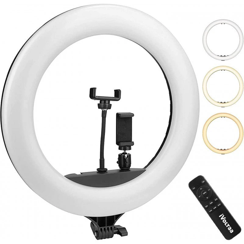 iVoltaa 10" Portable LED Ring Light only | for YouTube | Photo-Shoot | Video Shoot | Live Stream | Makeup & Vlogging | Compatible with iPhone/Android Phones & Cameras iVoltaa 10" Portable LED Ring Light only | for YouTube | Photo-Shoot | Video Shoot | Live Stream | Makeup & Vlogging | Compatible with iPhone/Android Phones & Cameras
