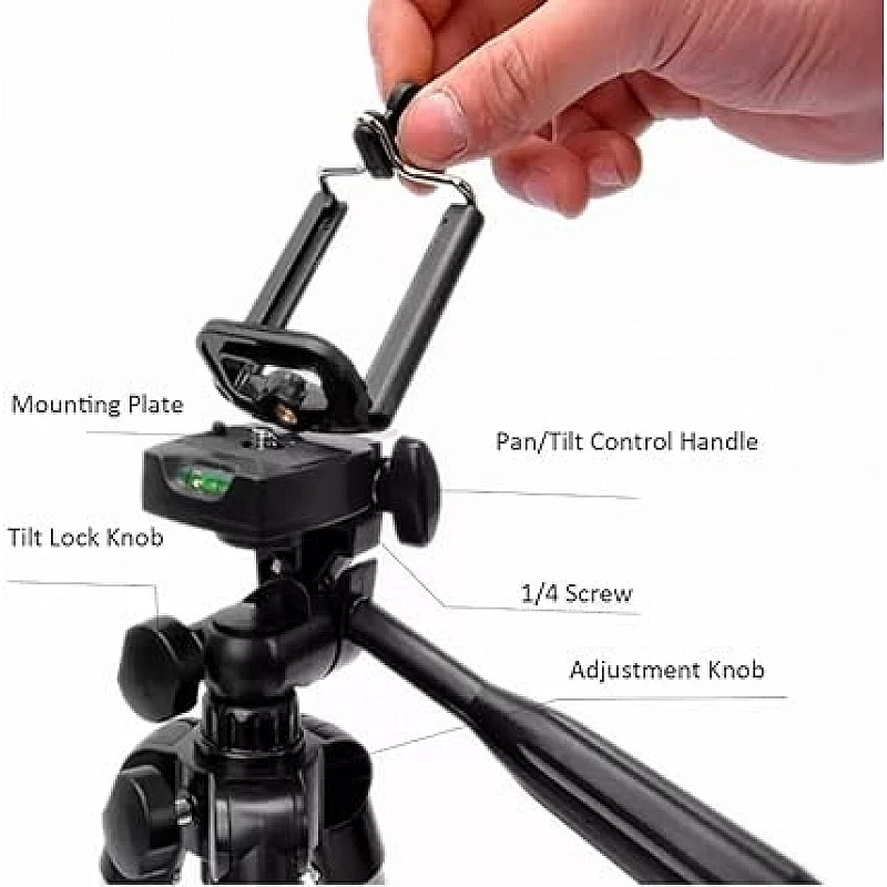 AIRTREE 3120 Lightweight Adjustable Portable & Foldable Tripod Stand and (Black) AIRTREE 3120 Lightweight Adjustable Portable & Foldable Tripod Stand and (Black)