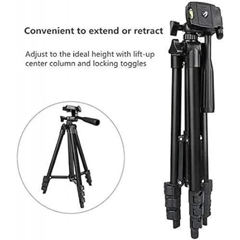 AIRTREE 3120 Lightweight Adjustable Portable & Foldable Tripod Stand and (Black) AIRTREE 3120 Lightweight Adjustable Portable & Foldable Tripod Stand and (Black)