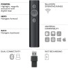 logitech Spotlight Wireless Presentation Remote, 2.4 Ghz and Bluetooth, USB-Receiver, Digital Laser Pointer, 30-Meter Operating Range, Dual Connectivity for Timer PC/Mac/Android/iOS - Gold