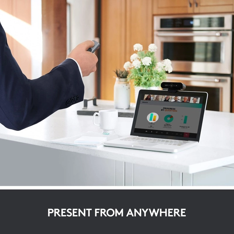 logitech Spotlight Wireless Presentation Remote, 2.4 Ghz and Bluetooth, USB-Receiver, Digital Laser Pointer, 30-Meter Operating Range, Dual Connectivity for Timer PC/Mac/Android/iOS - Gold
