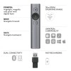 logitech Spotlight Wireless Presentation Remote, 2.4 Ghz and Bluetooth, USB-Receiver, Digital Laser Pointer, 30-Meter Operating Range, Dual Connectivity for Timer PC/Mac/Android/iOS - Gold