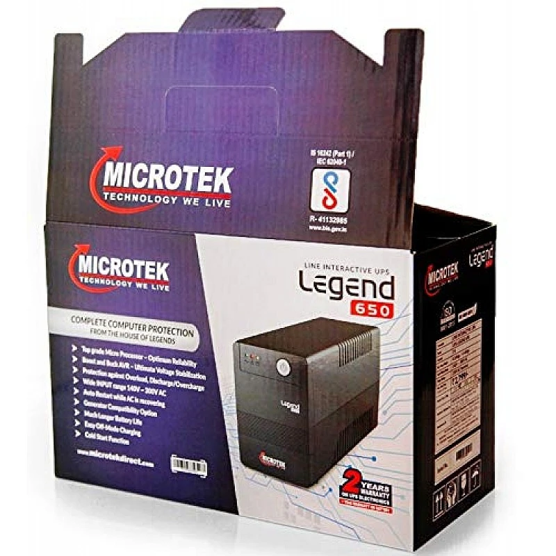 MICROTEK Legend UPS 650 with 2 Year Warranty on UPS and 1 Year Warranty on Battery MICROTEK Legend UPS 650 with 2 Year Warranty on UPS and 1 Year Warranty on Battery