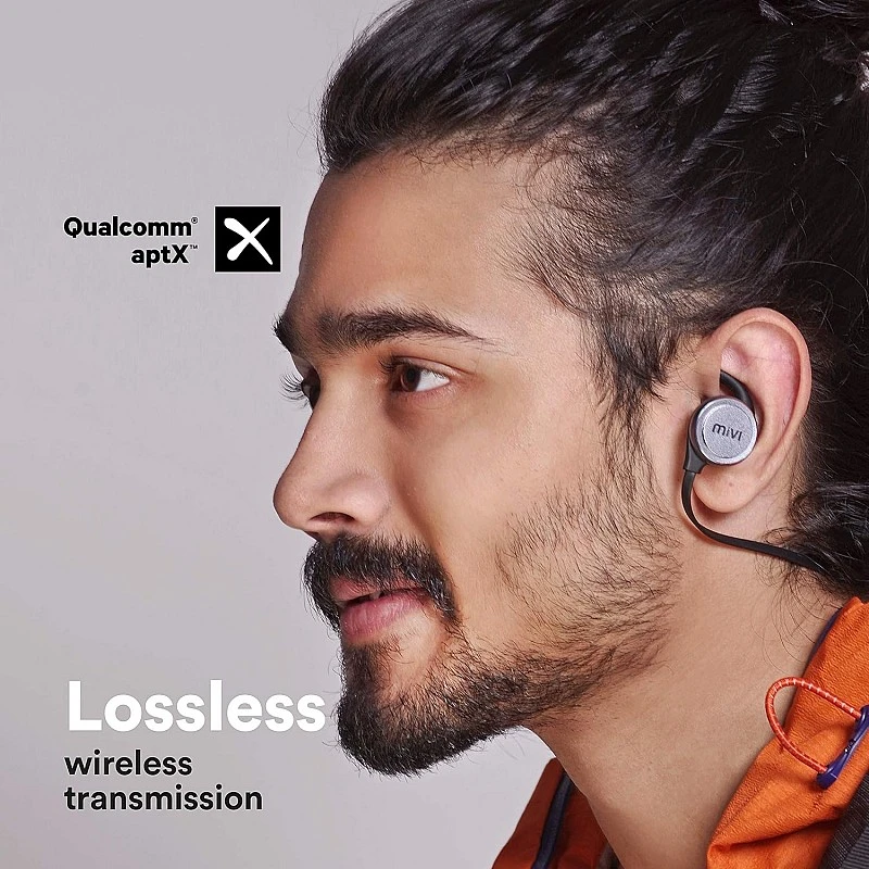 Mivi Thunder Beats Wireless Bluetooth Earphones with Stereo Sound and Hands-Free Mic (Gun Metal)- Mivi Thunder Beats Wireless Bluetooth Earphones with Stereo Sound and Hands-Free Mic (Gun Metal)-