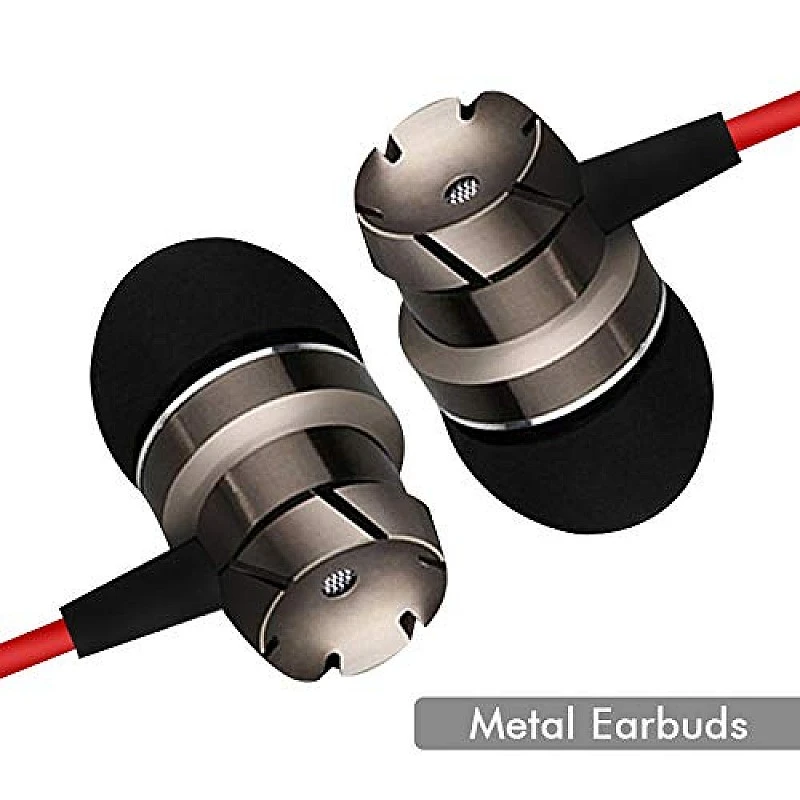 pTron HBE6 Headphone (High Bass Earphones) Metal in-Ear Wired Headset with Mic for All Smartphones (Red & Black) pTron HBE6 Headphone (High Bass Earphones) Metal in-Ear Wired Headset with Mic for All Smartphones (Red & Black)