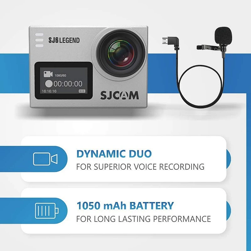 SJCAM SJ6 Legend Optical 16 MP 4K 24fps 5.08 cm (2.0") LCD Touch Screen Action Camera - (Black) SJCAM SJ6 Legend Optical 16 MP 4K 24fps 5.08 cm (2.0") LCD Touch Screen Action Camera - (Black)
