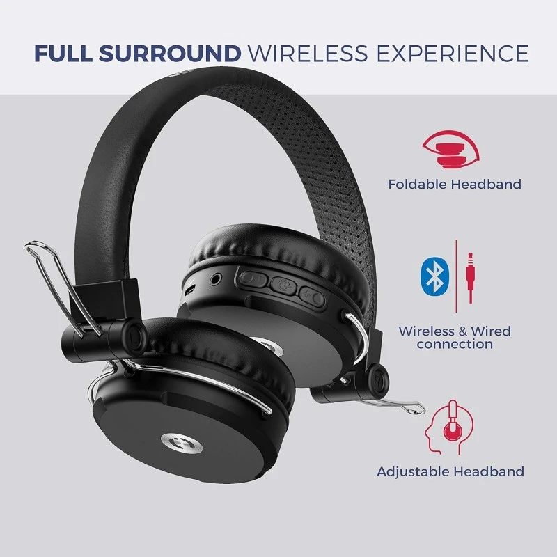 MuveAcoustics Impulse2PRO MA-1600SB Wireless Bluetooth On Ear Headphones with Mic (Steel Black) MuveAcoustics Impulse2PRO MA-1600SB Wireless Bluetooth On Ear Headphones with Mic (Steel Black)