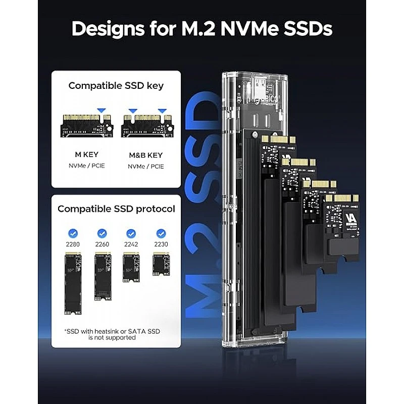 ORICO M.2 NVME Enclosure Adapter (TCM2-Black) ORICO M.2 NVME Enclosure Adapter (TCM2-Black)