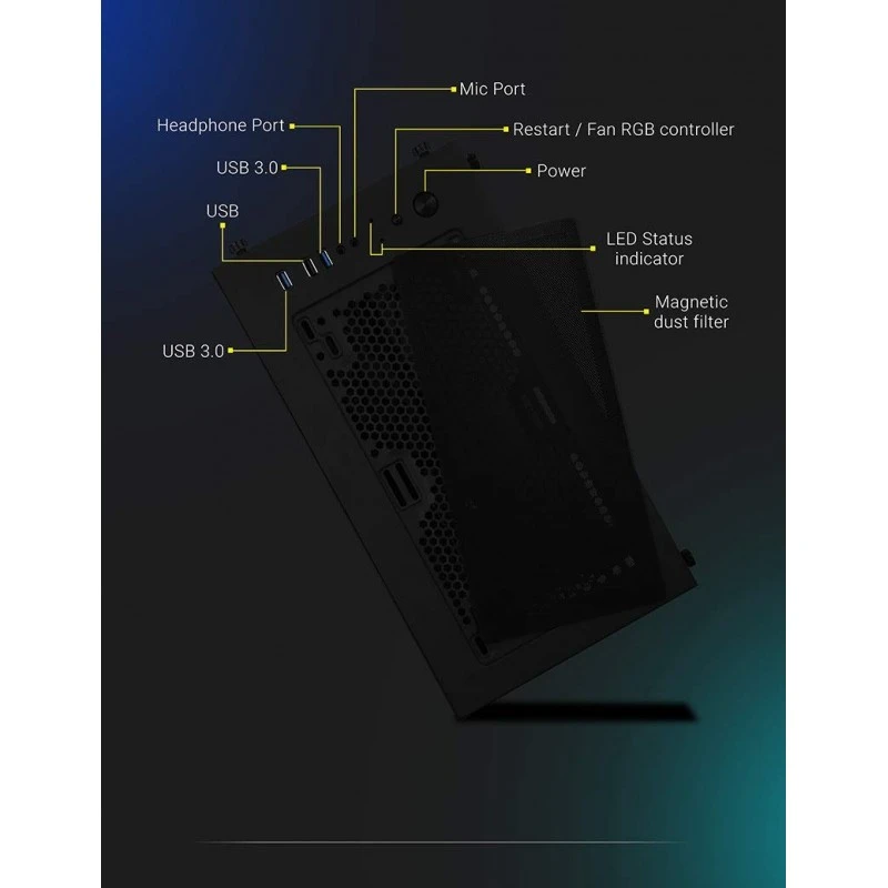 Zebronics Zeb-Sonic PRO Premium Gaming Cabinet Comes with Tempered Glass Front & Side Panel,120mm Rear & Front RGB LED Fan Zebronics Zeb-Sonic PRO Premium Gaming Cabinet Comes with Tempered Glass Front & Side Panel,120mm Rear & Front RGB LED Fan