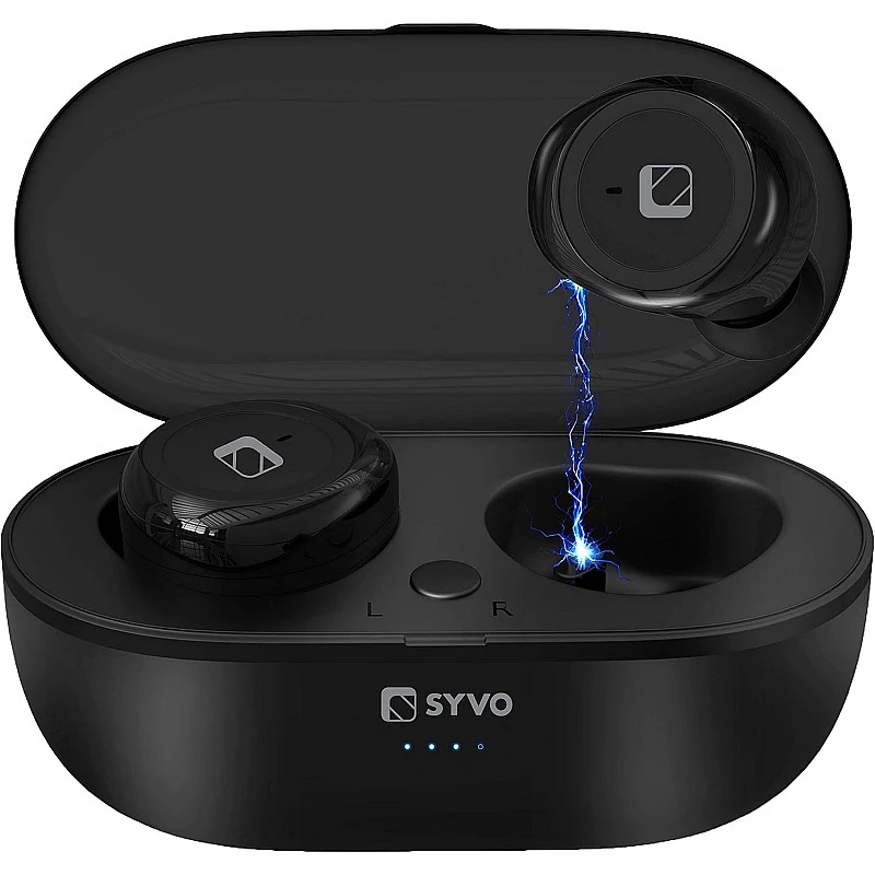 SYVO BassTwins IPX4 in-Ear True Wireless Bluetooth 5.0 Headphones (TWS) with Mic - (Black) SYVO BassTwins IPX4 in-Ear True Wireless Bluetooth 5.0 Headphones (TWS) with Mic - (Black)