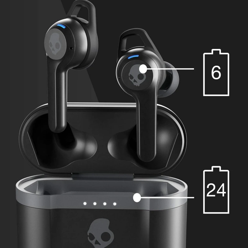 Skullcandy Indy Evo Truly Wireless Bluetooth in Ear Earbuds with Mic (Black)- Skullcandy Indy Evo Truly Wireless Bluetooth in Ear Earbuds with Mic (Black)-