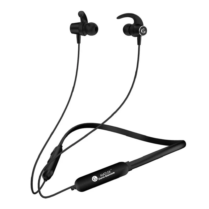 Matlek Fast Charging Bluetooth Earphone Wireless Headphone Neckband Sweat Proof Matlek Fast Charging Bluetooth Earphone Wireless Headphone Neckband Sweat Proof