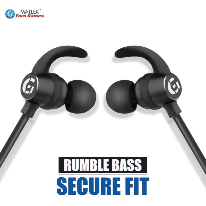 Matlek Fast Charging Bluetooth Earphone Wireless Headphone Neckband Sweat Proof Matlek Fast Charging Bluetooth Earphone Wireless Headphone Neckband Sweat Proof